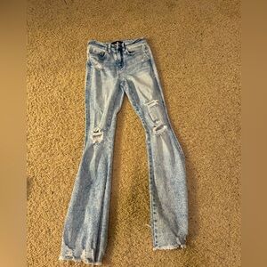 flying monkey light blue ripped jeans, shorts W25